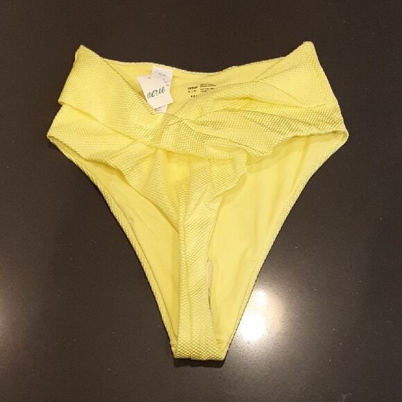 Aerie High Cut Cheeky Yellow Bikini Bottom - Picture 1 of 8